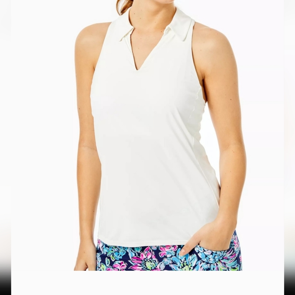 LILLY PULITZER UPF 50+ Luxletic Lakelyn Bra Polo Top